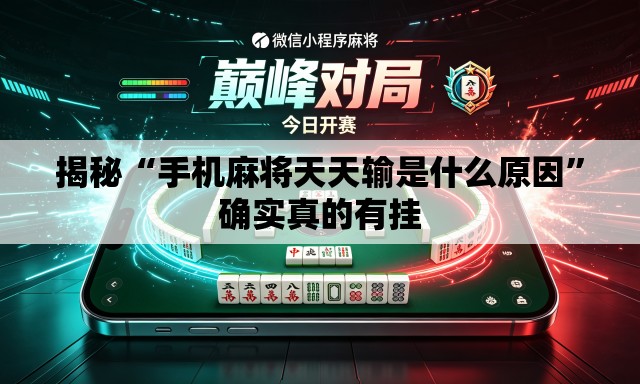 揭秘“手机麻将天天输是什么原因”确实真的有挂