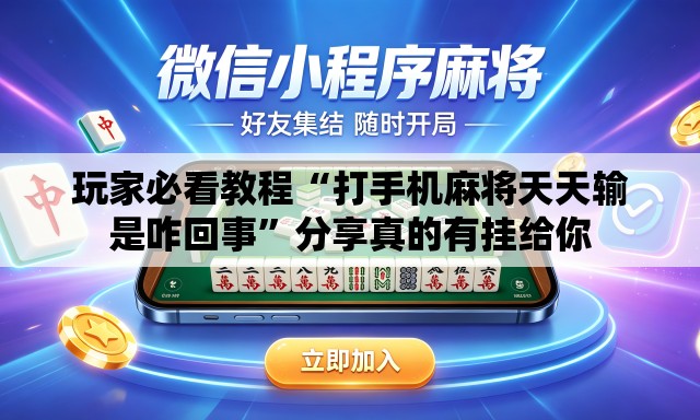 玩家必看教程“打手机麻将天天输是咋回事	”分享真的有挂给你