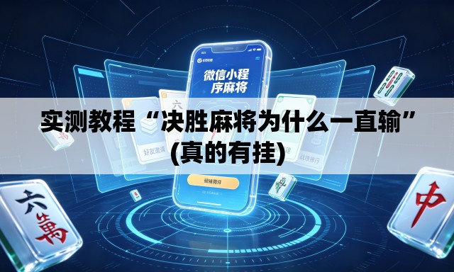 实测教程“决胜麻将为什么一直输”(真的有挂)