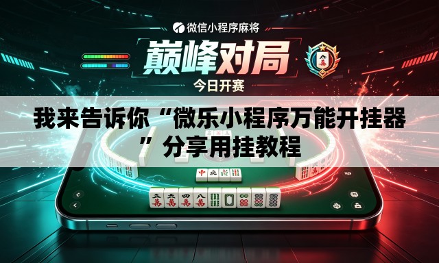 我来告诉你“微乐小程序万能开挂器”分享用挂教程