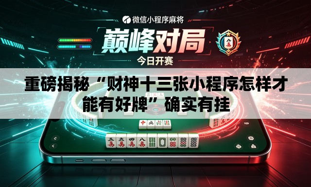 重磅揭秘“财神十三张小程序怎样才能有好牌”确实有挂