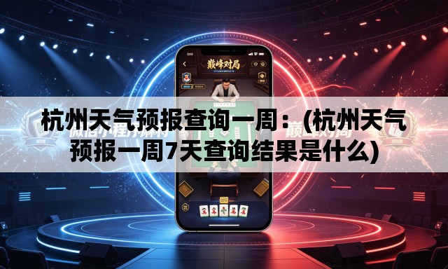 杭州天气预报查询一周：(杭州天气预报一周7天查询结果是什么)