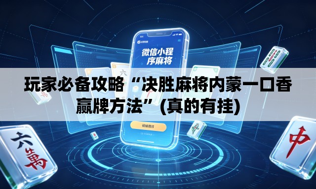 玩家必备攻略“决胜麻将内蒙一口香赢牌方法”(真的有挂)