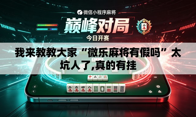 我来教教大家“微乐麻将有假吗”太坑人了,真的有挂