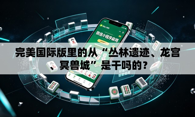 完美国际版里的从“丛林遗迹、龙宫、冥兽城”是干吗的？