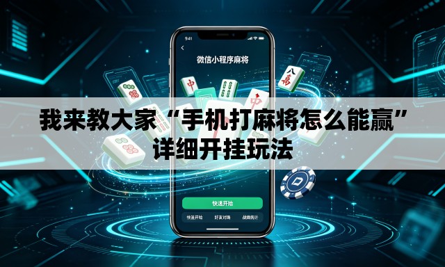 我来教大家“手机打麻将怎么能赢”详细开挂玩法