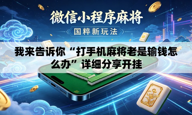 我来告诉你“打手机麻将老是输钱怎么办”详细分享开挂