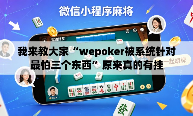 我来教大家“wepoker被系统针对最怕三个东西	”原来真的有挂
