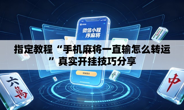 指定教程“手机麻将一直输怎么转运”真实开挂技巧分享