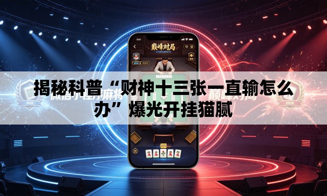 揭秘科普“财神十三张一直输怎么办”爆光开挂猫腻