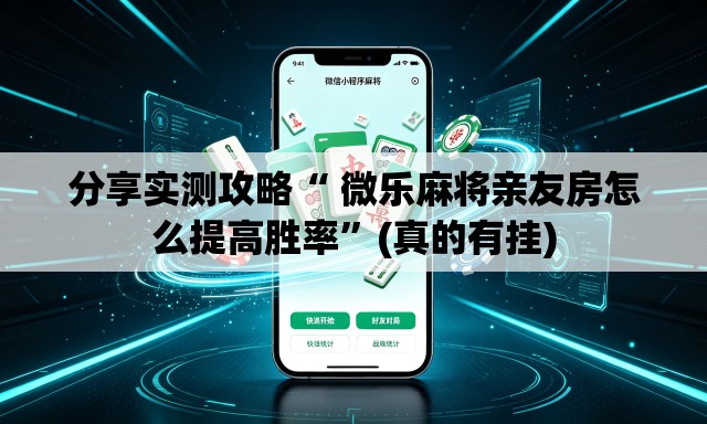 分享实测攻略“ 微乐麻将亲友房怎么提高胜率”(真的有挂)