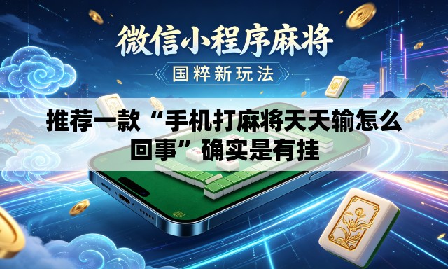 推荐一款“手机打麻将天天输怎么回事”确实是有挂