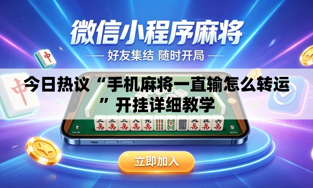 今日热议“手机麻将一直输怎么转运	”开挂详细教学