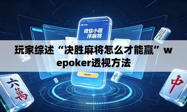 玩家综述“决胜麻将怎么才能赢”wepoker透视方法