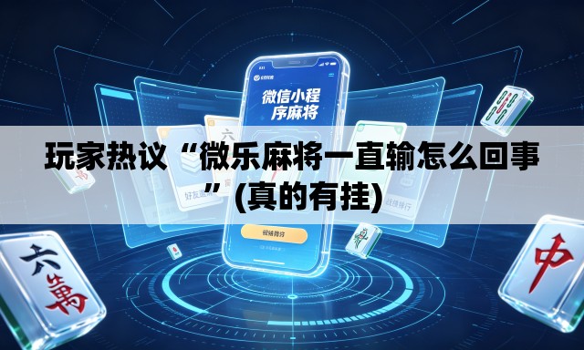 玩家热议“微乐麻将一直输怎么回事”(真的有挂)