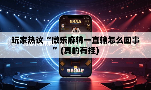 玩家热议“微乐麻将一直输怎么回事	”(真的有挂)