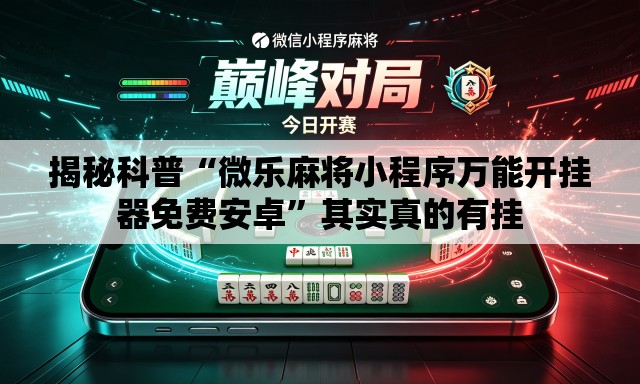揭秘科普“微乐麻将小程序万能开挂器免费安卓”其实真的有挂