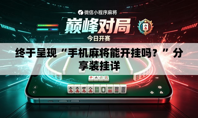 终于呈现“手机麻将能开挂吗？”分享装挂详
