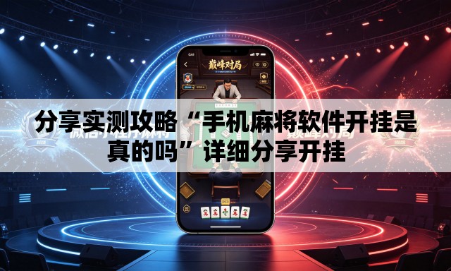 分享实测攻略“手机麻将软件开挂是真的吗	”详细分享开挂