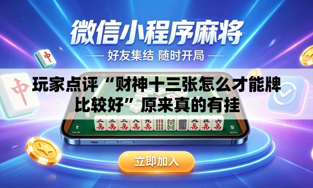 玩家点评“财神十三张怎么才能牌比较好”原来真的有挂