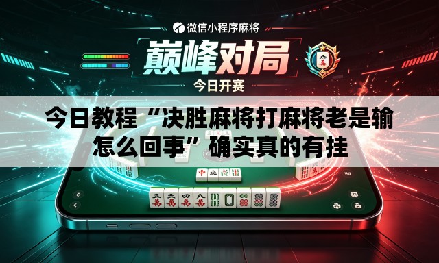 今日教程“决胜麻将打麻将老是输怎么回事”确实真的有挂