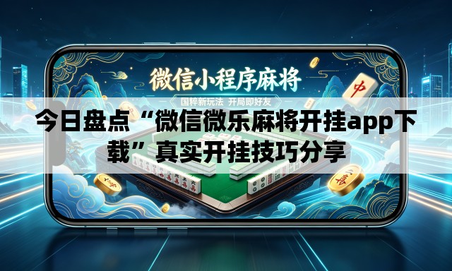 今日盘点“微信微乐麻将开挂app下载	”真实开挂技巧分享