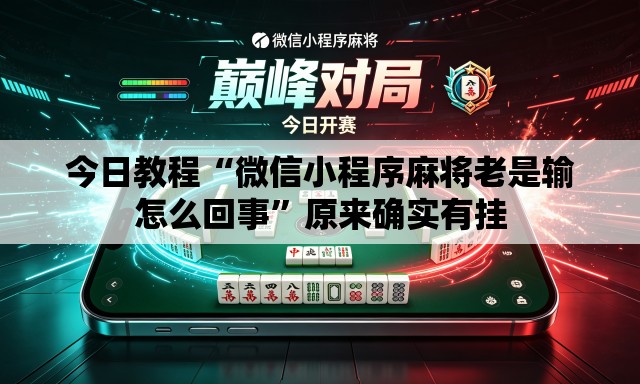 今日教程“微信小程序麻将老是输怎么回事	”原来确实有挂