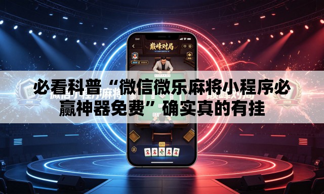 必看科普“微信微乐麻将小程序必赢神器免费”确实真的有挂