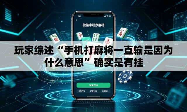 玩家综述“手机打麻将一直输是因为什么意思	”确实是有挂