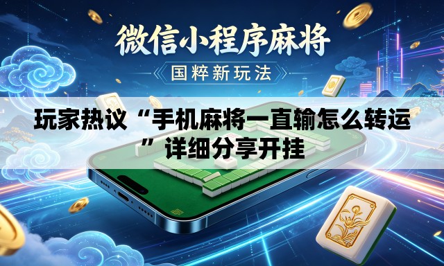 玩家热议“手机麻将一直输怎么转运”详细分享开挂