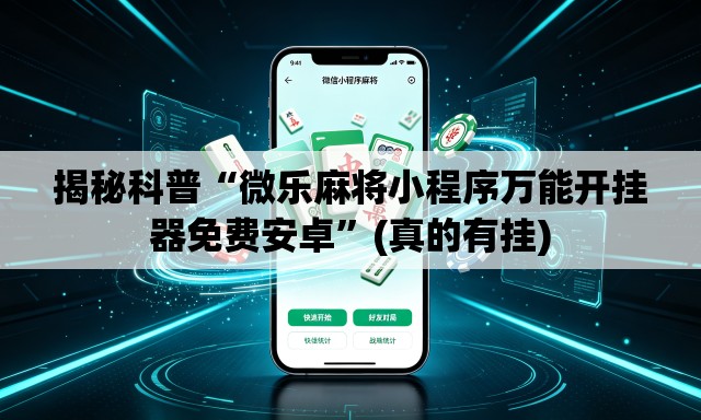 揭秘科普“微乐麻将小程序万能开挂器免费安卓	”(真的有挂)