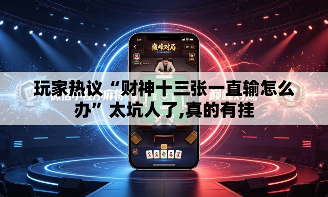 玩家热议“财神十三张一直输怎么办”太坑人了,真的有挂